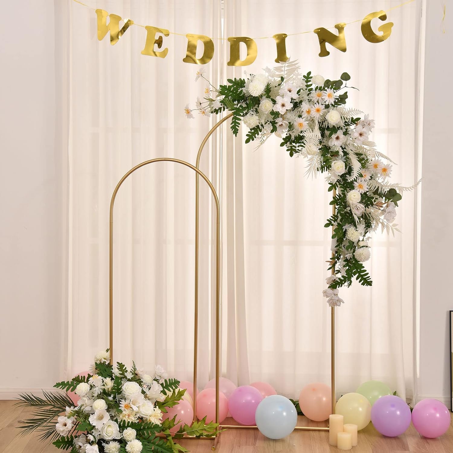 إطار قوسي ذهبي لحفلات الزفاف،  - مراجعة Backdrop Stand Kit وسعره